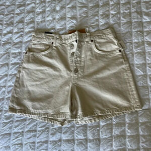 Reformation Cream Jean Shorts